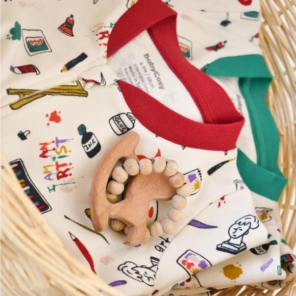 Get Cozy with Organic Colorful Rompers - Perfect for Sleeping or Strolling! - Picture 9 of 9